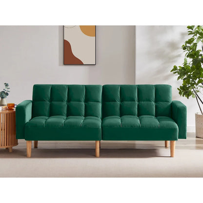 VANOMi 79.52 W Modern Velvet Convertible Sofa For Guest Room Living Room