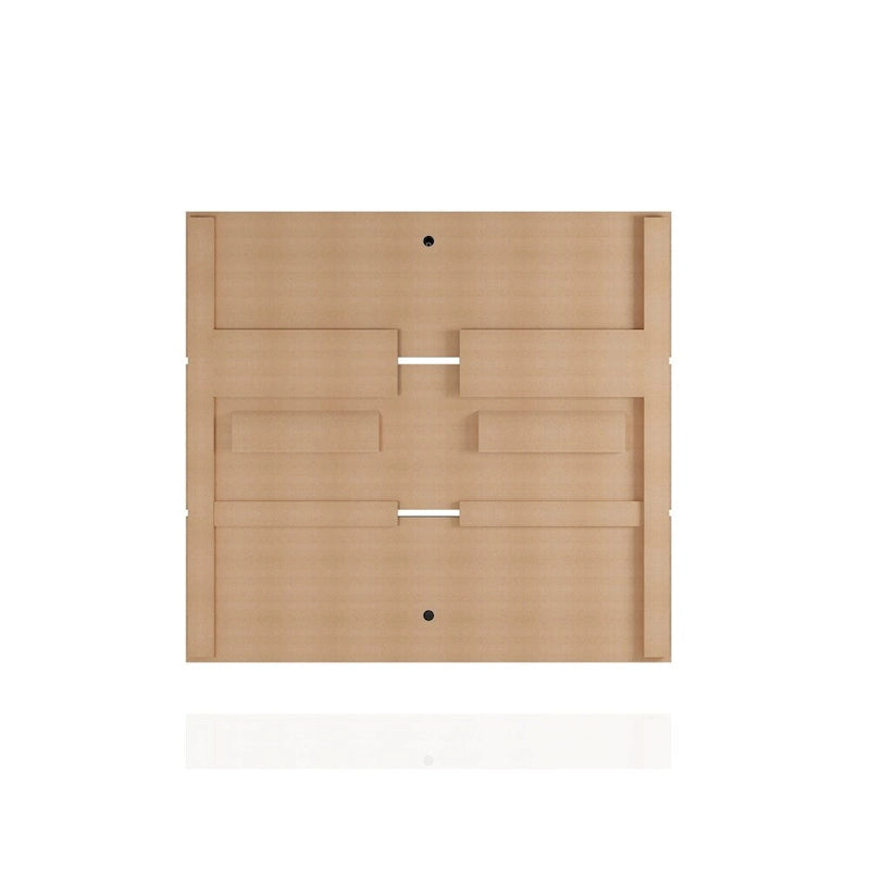 Wall-Mounted Entertainment Center with Shelves - Brown Wood