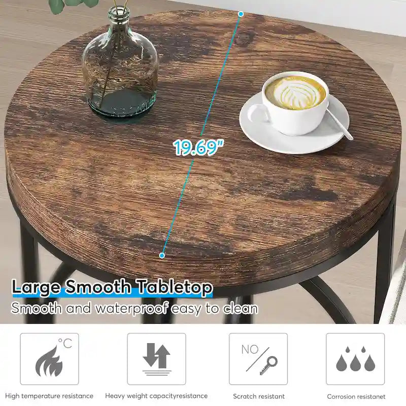 20-in Modern Round End Table