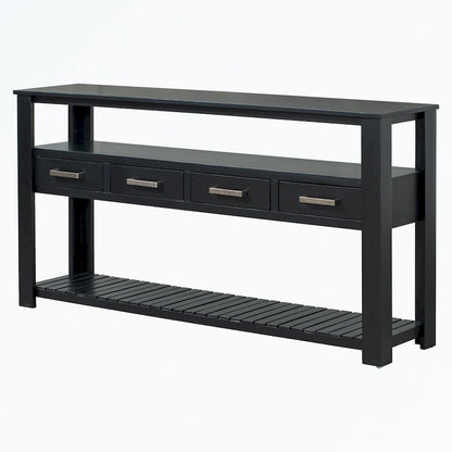 Console Table with 4 Drawers and 2 Shelves