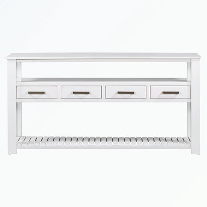 Console Table with 4 Drawers and 2 Shelves