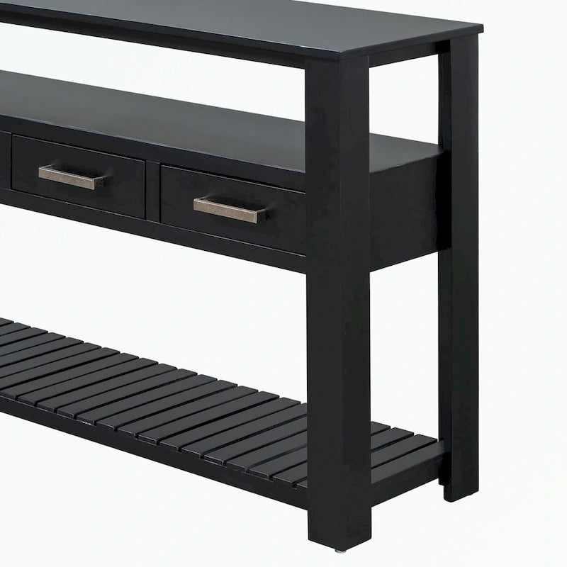 Console Table with 4 Drawers and 2 Shelves