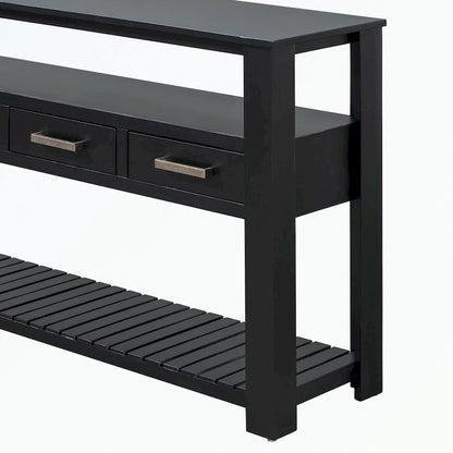 Console Table with 4 Drawers and 2 Shelves