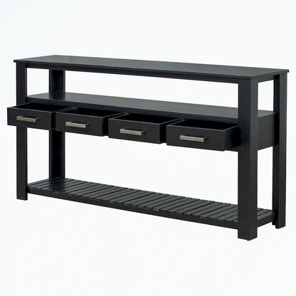 Console Table with 4 Drawers and 2 Shelves