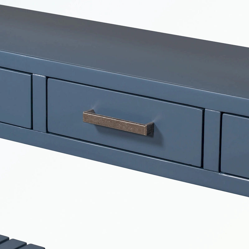 Console Table with 4 Drawers and 2 Shelves
