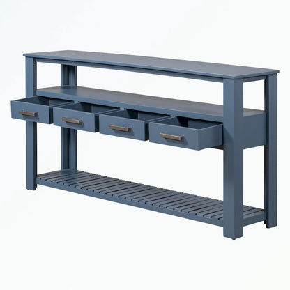 Console Table with 4 Drawers and 2 Shelves