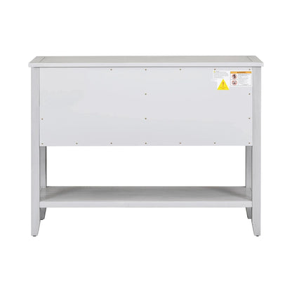 Nestfair Retro Sideboard Console Table with Drawers and Bottom Shelf