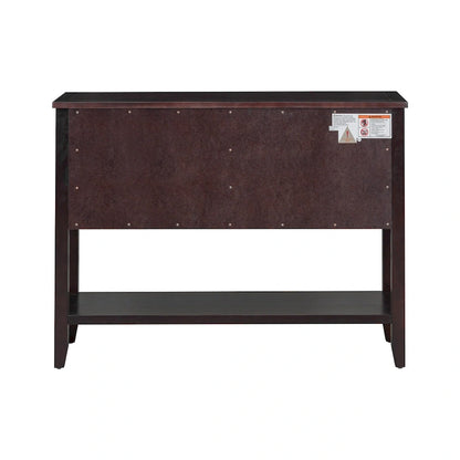 Nestfair Retro Sideboard Console Table with Drawers and Bottom Shelf