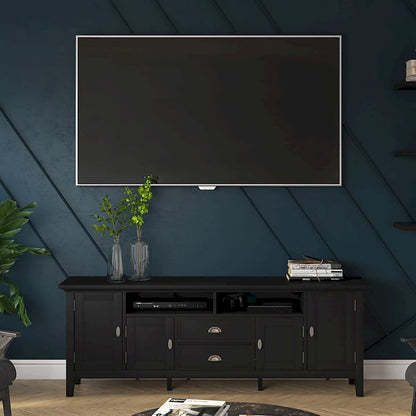 WYNDENHALL Mansfield SOLID WOOD 72 inch Wide Transitional TV Media Stand For TVs up to 80 inches - 72  W x 16.5  D x 26  H