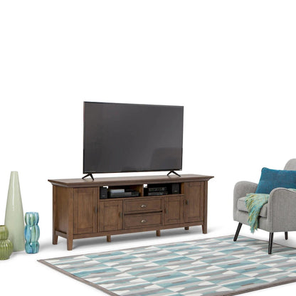 WYNDENHALL Mansfield SOLID WOOD 72 inch Wide Transitional TV Media Stand For TVs up to 80 inches - 72  W x 16.5  D x 26  H