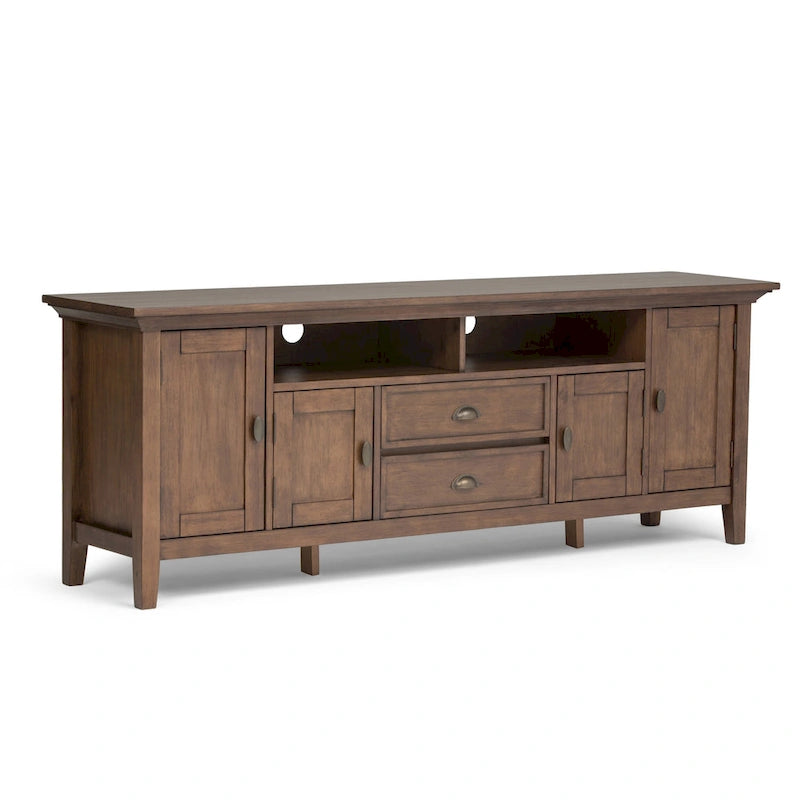 WYNDENHALL Mansfield SOLID WOOD 72 inch Wide Transitional TV Media Stand For TVs up to 80 inches - 72  W x 16.5  D x 26  H