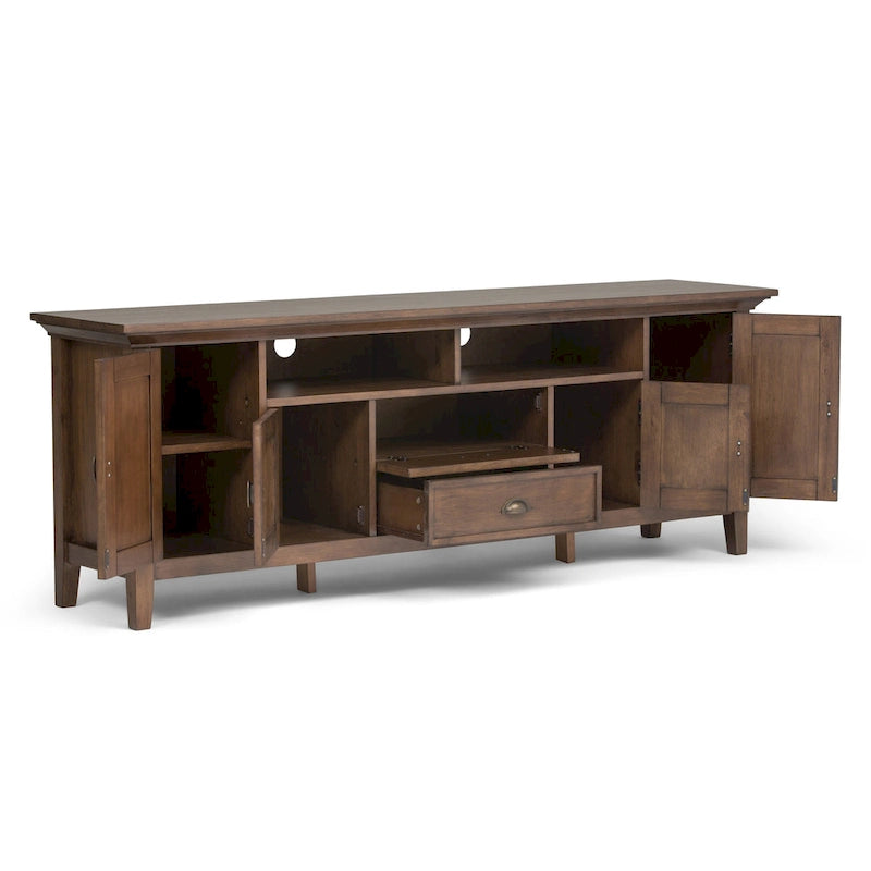 WYNDENHALL Mansfield SOLID WOOD 72 inch Wide Transitional TV Media Stand For TVs up to 80 inches - 72  W x 16.5  D x 26  H