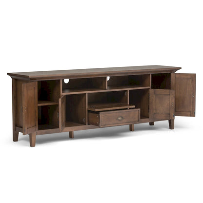WYNDENHALL Mansfield SOLID WOOD 72 inch Wide Transitional TV Media Stand For TVs up to 80 inches - 72  W x 16.5  D x 26  H