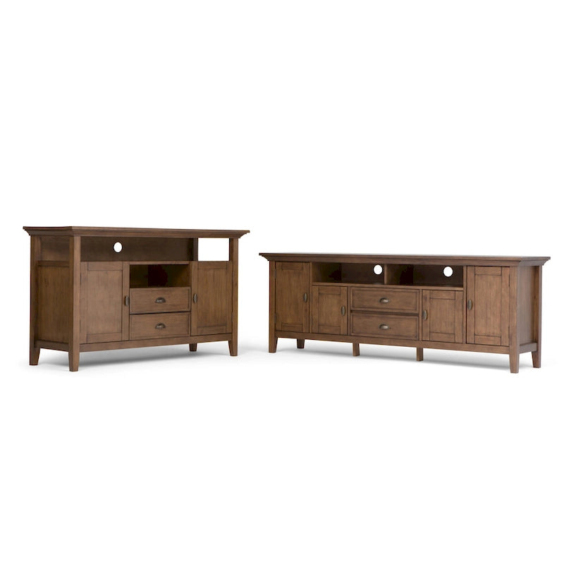 WYNDENHALL Mansfield SOLID WOOD 72 inch Wide Transitional TV Media Stand For TVs up to 80 inches - 72  W x 16.5  D x 26  H