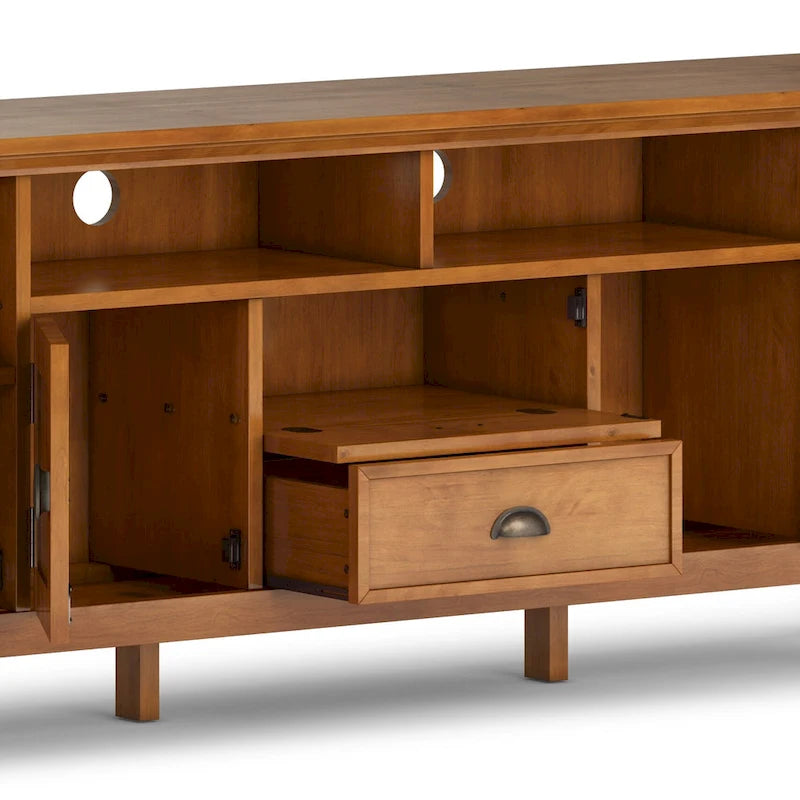 WYNDENHALL Mansfield SOLID WOOD 72 inch Wide Transitional TV Media Stand For TVs up to 80 inches - 72  W x 16.5  D x 26  H