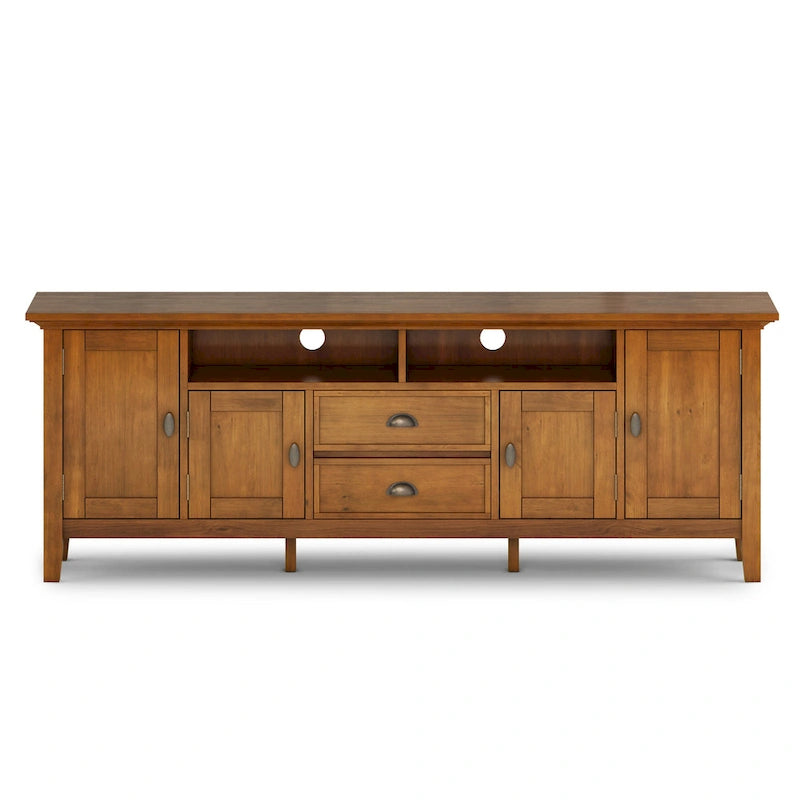 WYNDENHALL Mansfield SOLID WOOD 72 inch Wide Transitional TV Media Stand For TVs up to 80 inches - 72  W x 16.5  D x 26  H
