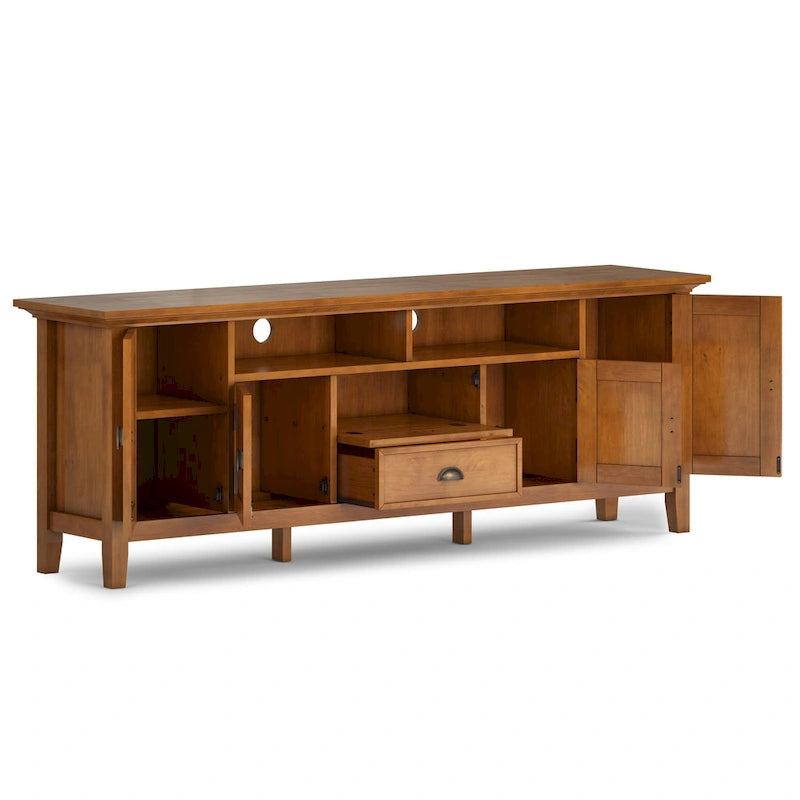 WYNDENHALL Mansfield SOLID WOOD 72 inch Wide Transitional TV Media Stand For TVs up to 80 inches - 72  W x 16.5  D x 26  H