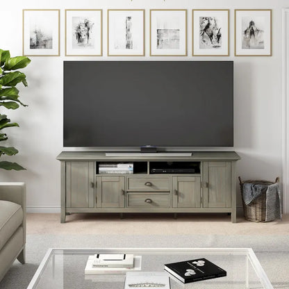 WYNDENHALL Mansfield SOLID WOOD 72 inch Wide Transitional TV Media Stand For TVs up to 80 inches - 72  W x 16.5  D x 26  H
