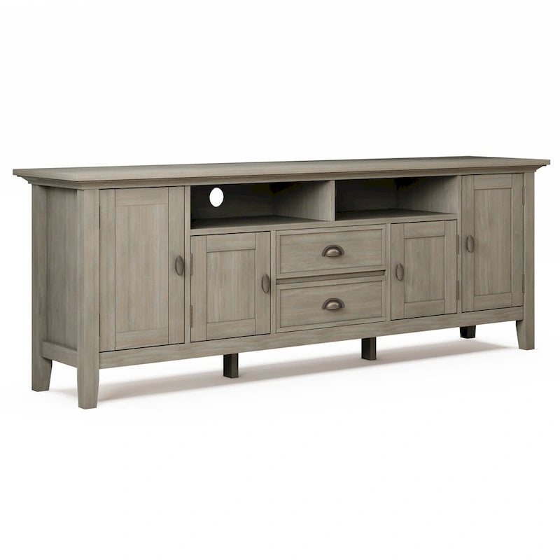 WYNDENHALL Mansfield SOLID WOOD 72 inch Wide Transitional TV Media Stand For TVs up to 80 inches - 72  W x 16.5  D x 26  H