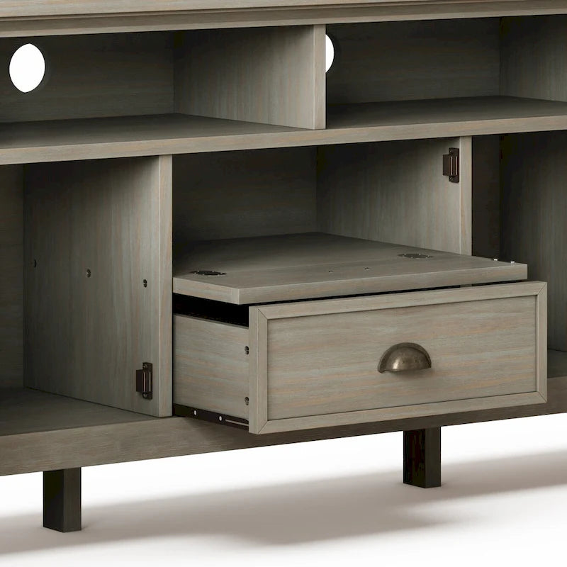 WYNDENHALL Mansfield SOLID WOOD 72 inch Wide Transitional TV Media Stand For TVs up to 80 inches - 72  W x 16.5  D x 26  H