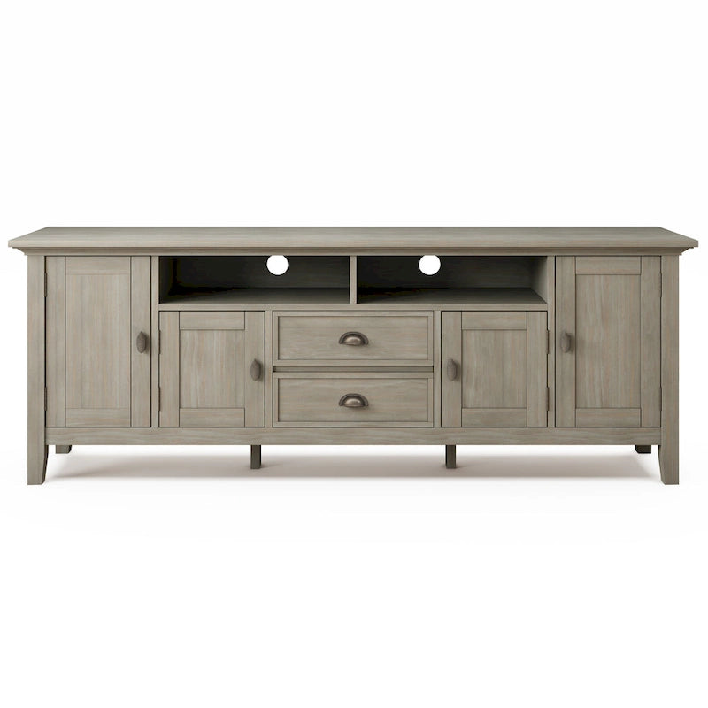 WYNDENHALL Mansfield SOLID WOOD 72 inch Wide Transitional TV Media Stand For TVs up to 80 inches - 72  W x 16.5  D x 26  H
