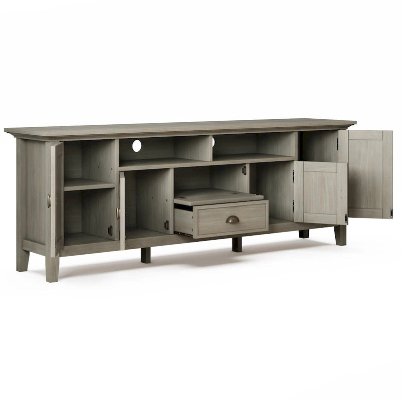 WYNDENHALL Mansfield SOLID WOOD 72 inch Wide Transitional TV Media Stand For TVs up to 80 inches - 72  W x 16.5  D x 26  H