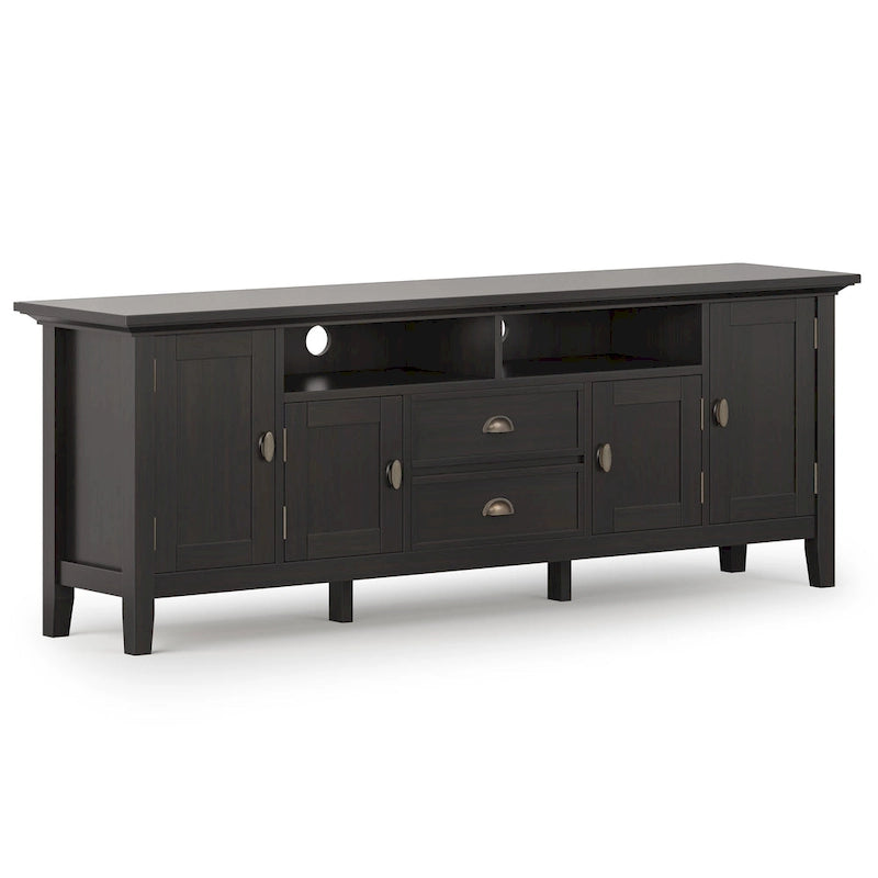 WYNDENHALL Mansfield SOLID WOOD 72 inch Wide Transitional TV Media Stand For TVs up to 80 inches - 72  W x 16.5  D x 26  H