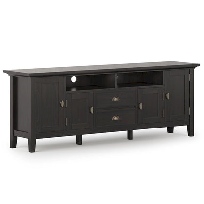 WYNDENHALL Mansfield SOLID WOOD 72 inch Wide Transitional TV Media Stand For TVs up to 80 inches - 72  W x 16.5  D x 26  H