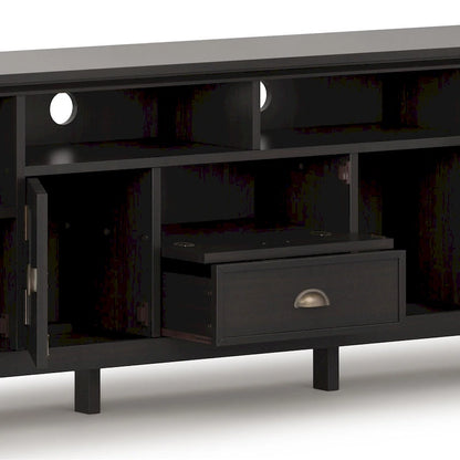 WYNDENHALL Mansfield SOLID WOOD 72 inch Wide Transitional TV Media Stand For TVs up to 80 inches - 72  W x 16.5  D x 26  H