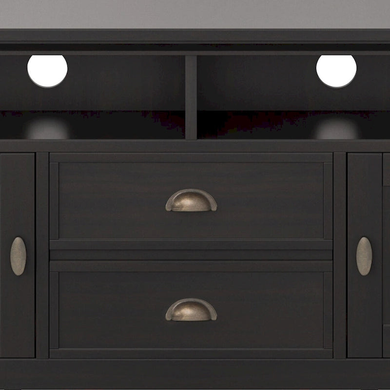 WYNDENHALL Mansfield SOLID WOOD 72 inch Wide Transitional TV Media Stand For TVs up to 80 inches - 72  W x 16.5  D x 26  H