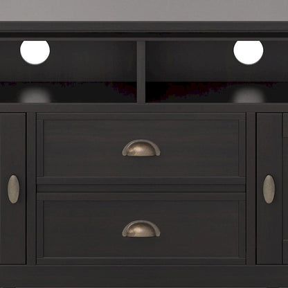 WYNDENHALL Mansfield SOLID WOOD 72 inch Wide Transitional TV Media Stand For TVs up to 80 inches - 72  W x 16.5  D x 26  H