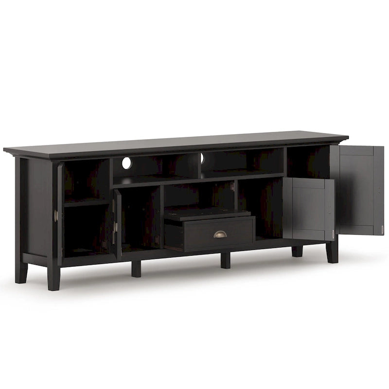 WYNDENHALL Mansfield SOLID WOOD 72 inch Wide Transitional TV Media Stand For TVs up to 80 inches - 72  W x 16.5  D x 26  H