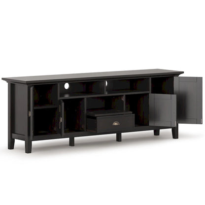 WYNDENHALL Mansfield SOLID WOOD 72 inch Wide Transitional TV Media Stand For TVs up to 80 inches - 72  W x 16.5  D x 26  H