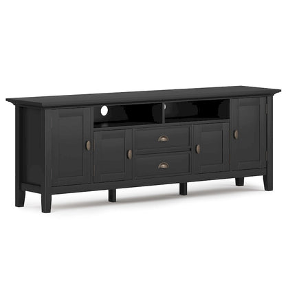 WYNDENHALL Mansfield SOLID WOOD 72 inch Wide Transitional TV Media Stand For TVs up to 80 inches - 72  W x 16.5  D x 26  H