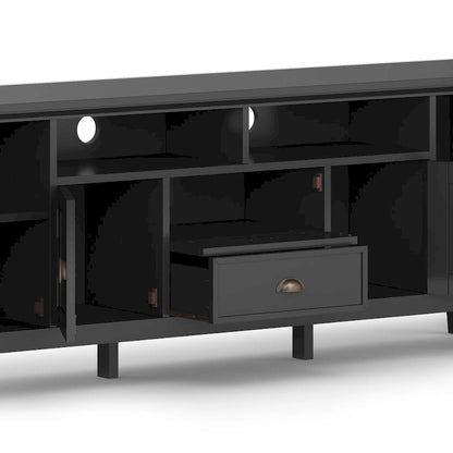 WYNDENHALL Mansfield SOLID WOOD 72 inch Wide Transitional TV Media Stand For TVs up to 80 inches - 72  W x 16.5  D x 26  H