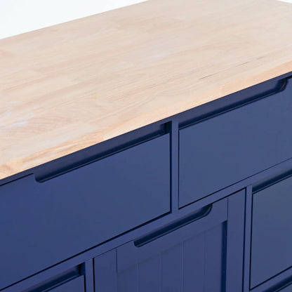 Kitchen Cart with Rubber Wood Countertop