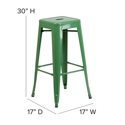 Indoor/Outdoor Backless Bar Stool with Poly Resin Seat