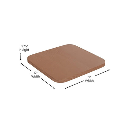Indoor/Outdoor Backless Bar Stool with Poly Resin Seat
