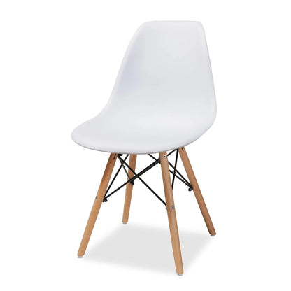 Jaspen Modern and Contemporary Plastic and Wood Dining Chair Set (4pc)