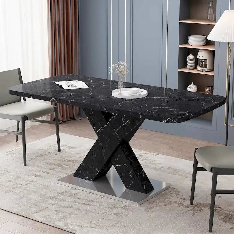 Modern 47.24 -62.99  L Marble Square Dining Table