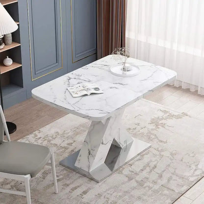 Modern 47.24 -62.99  L Marble Square Dining Table