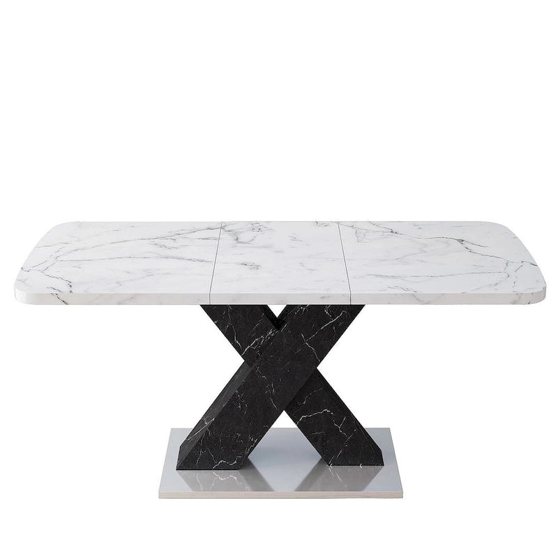 Modern 47.24 -62.99  L Marble Square Dining Table