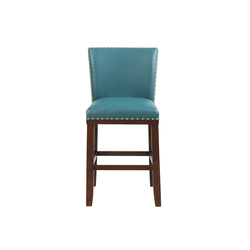 Toledo Wood and Faux Leather Bar Stools (Set of 2) by Greyson Living
