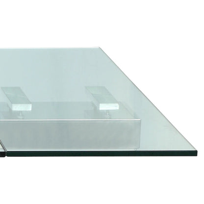 Somette Modern Dining Set with Extendable Glass Table & 2-Tone Chairs
