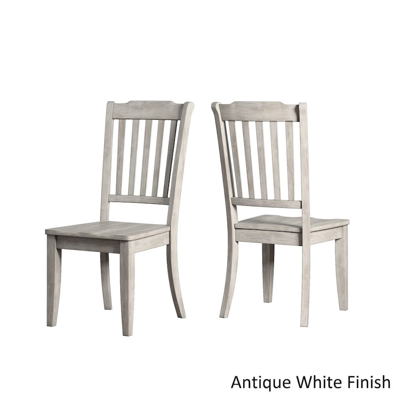 Round Oak Dining Set - 3-Piece with Slat Back Chairs