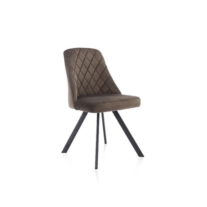 Kirk Mid-Century Modern Fabric Padded Diamond Stitch Pattern Dining Chairs by Furniture of America (set of 2)