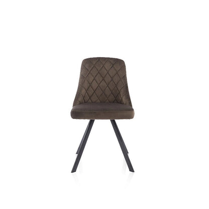 Kirk Mid-Century Modern Fabric Padded Diamond Stitch Pattern Dining Chairs by Furniture of America (set of 2)