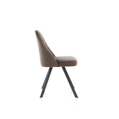 Kirk Mid-Century Modern Fabric Padded Diamond Stitch Pattern Dining Chairs by Furniture of America (set of 2)