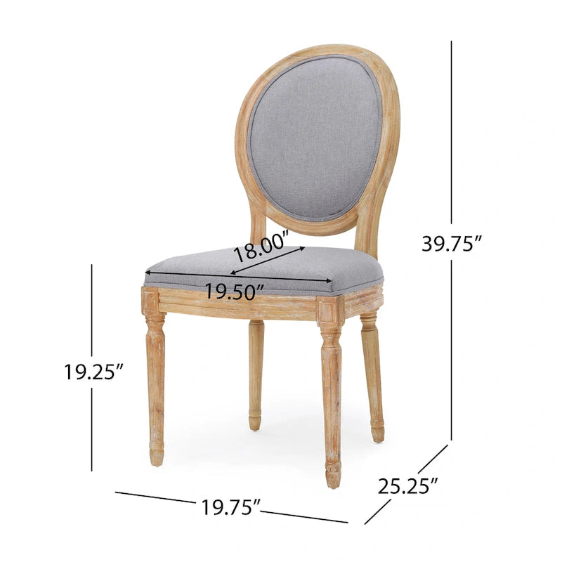 Natural Wood Upholstered Dining Chairs - Set of 4