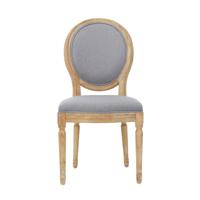 Natural Wood Upholstered Dining Chairs - Set of 4